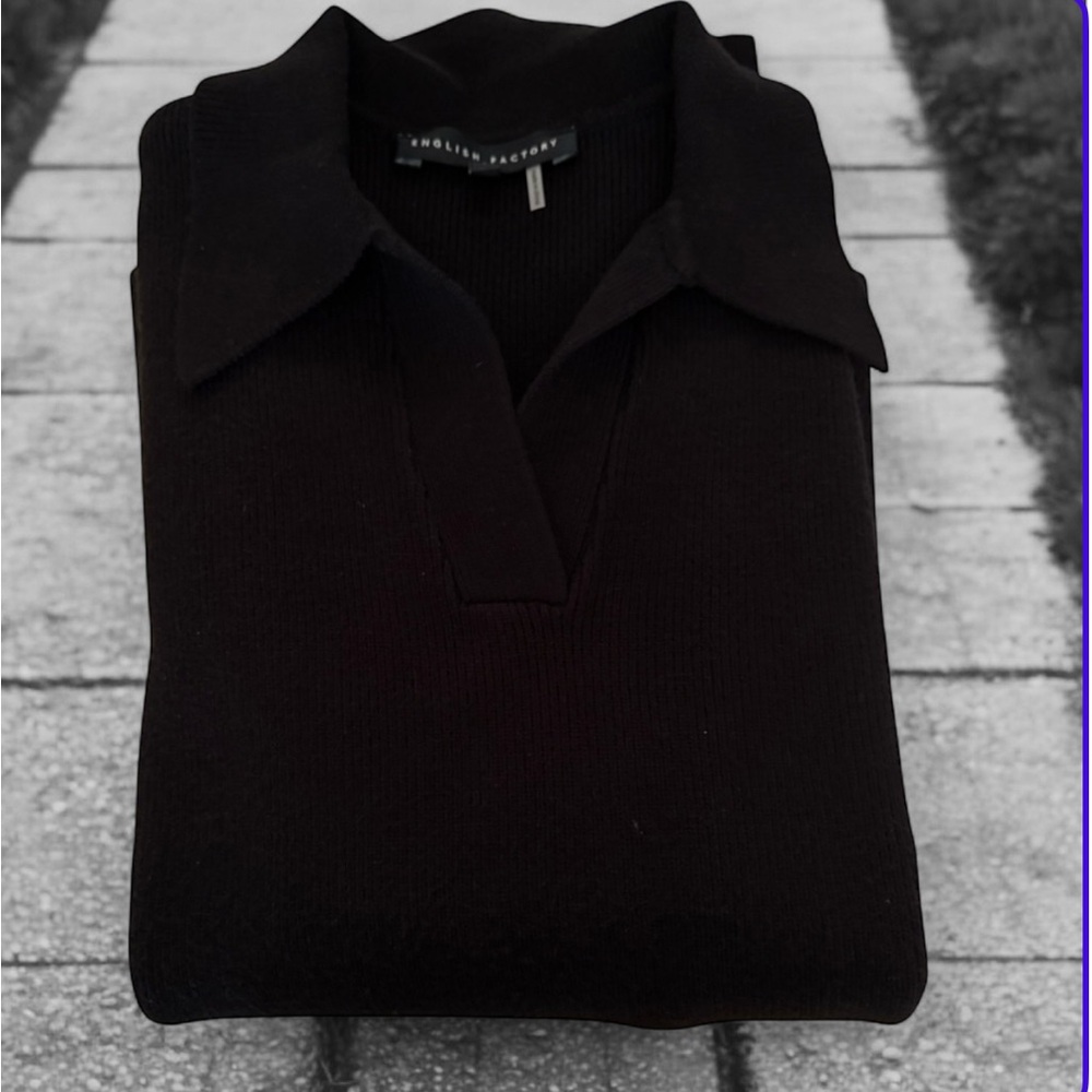 English Factory Top Black Knit Sweater